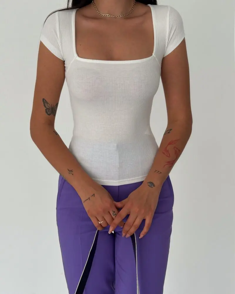 White Fitted Top