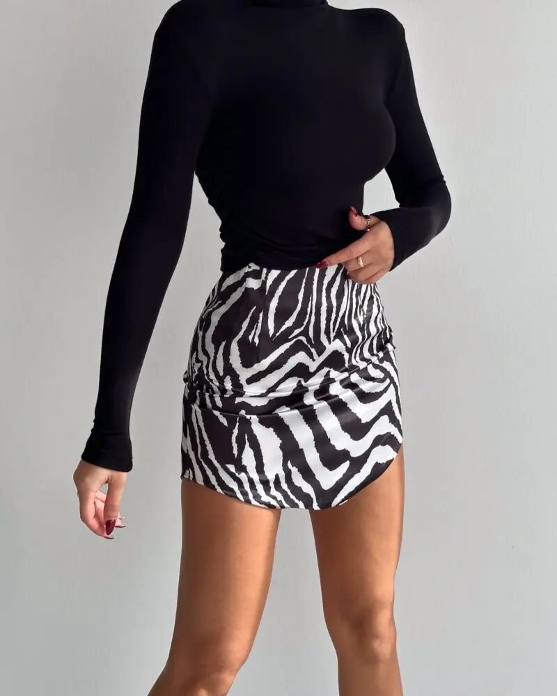 High Neck Long Sleeve Black