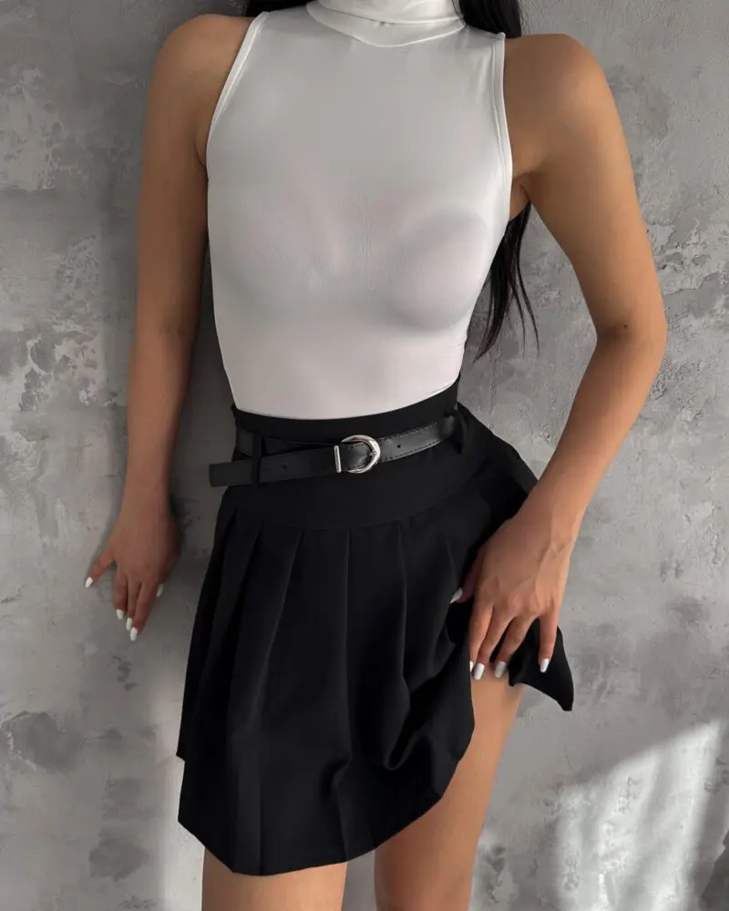 White High Neck Bodysuit