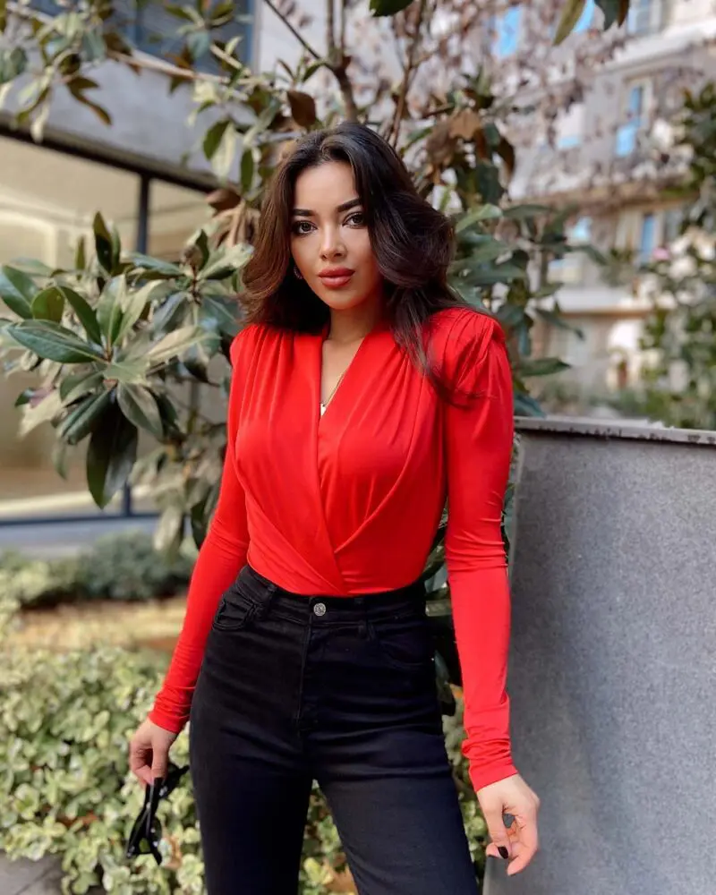 WAISTCOAT DOUBLE BREASTED RED BODYSUIT