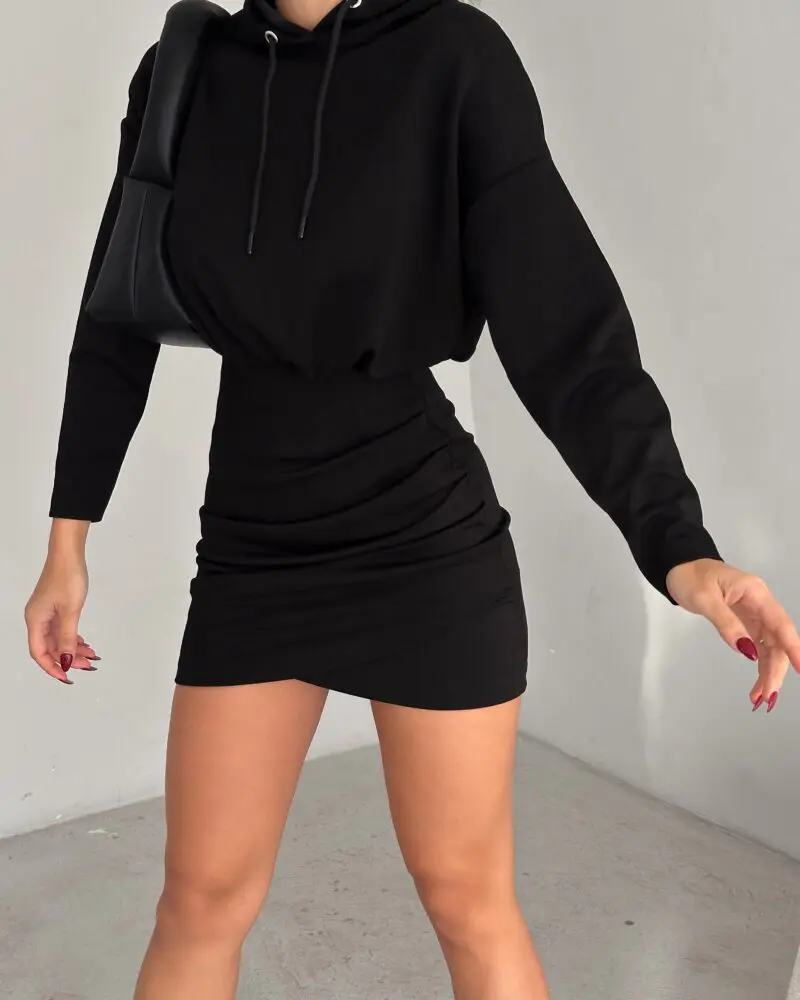 WhisperWeave Hooded Comfort-Black