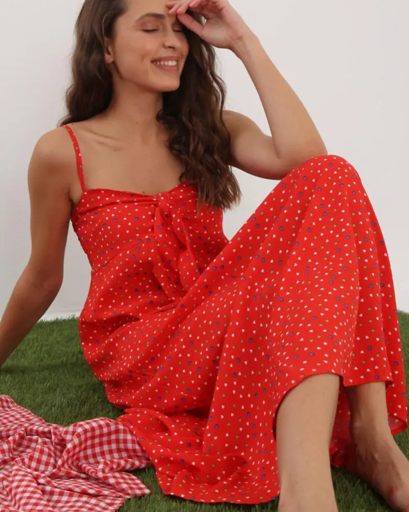UNBOX Strap Dress-Red