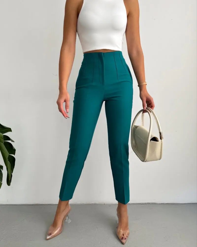 Emerald High Waist Pleated Pants