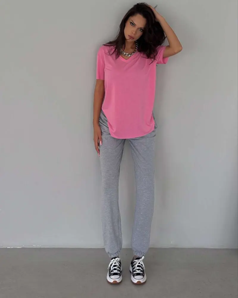 Pretty in Pink V-Neck Tee
