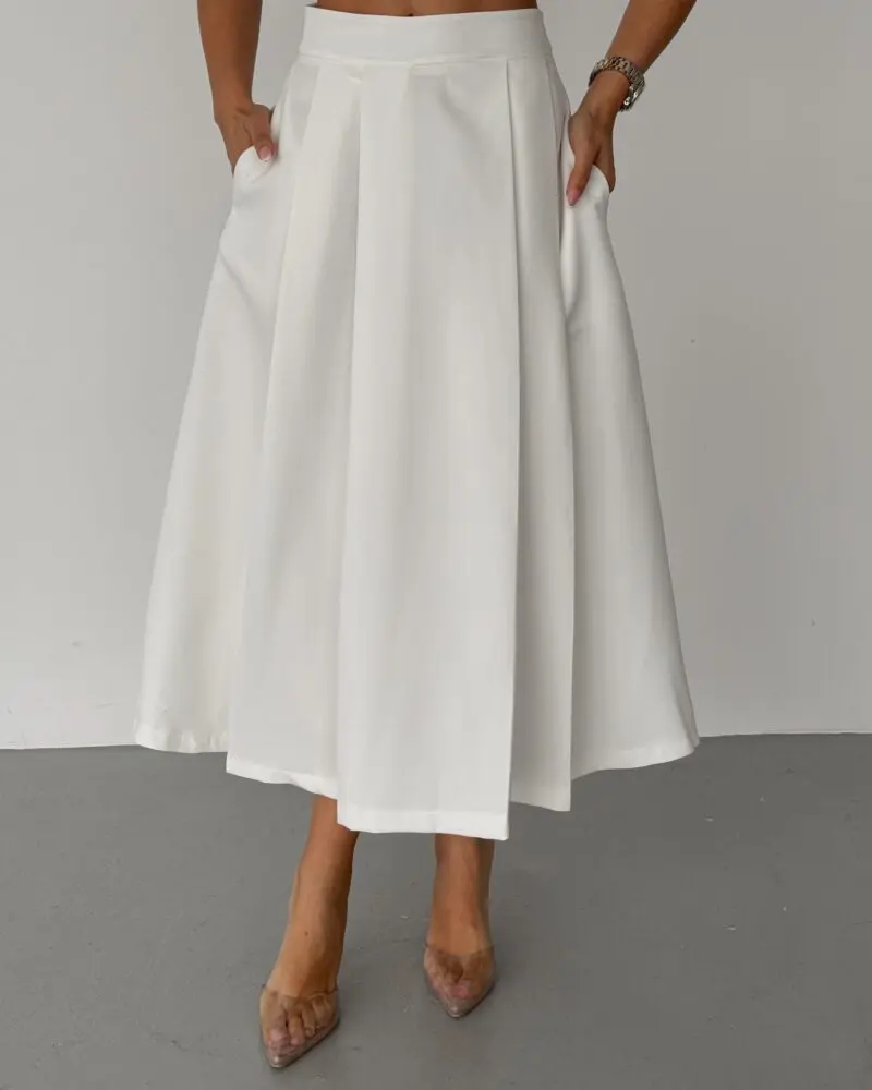 Elegant White Flow Skirt