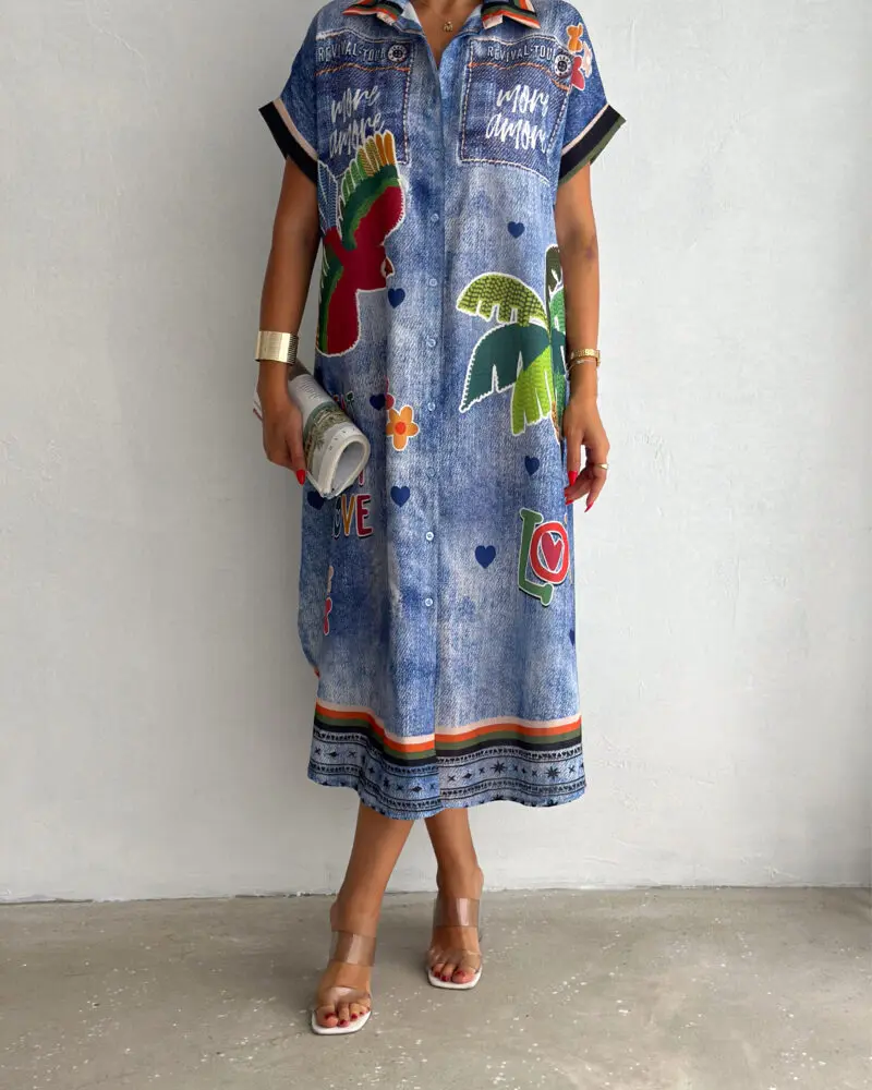 Vibrant Florence Graffiti Groove Dress
