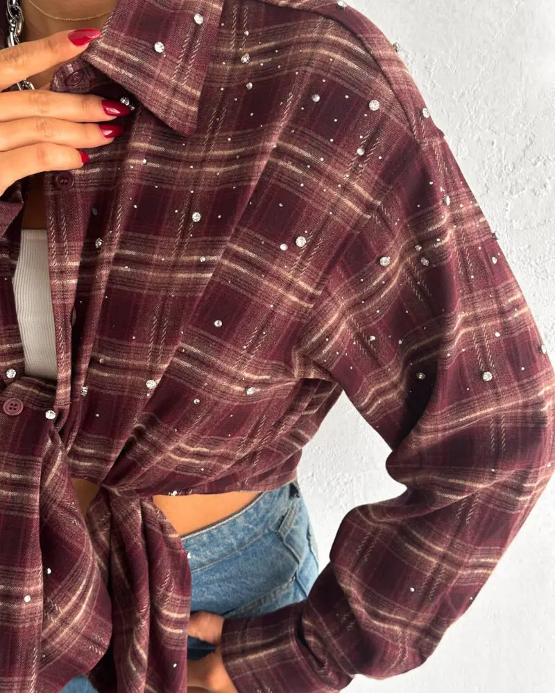 Stardust Plaid Shirt- Maroon