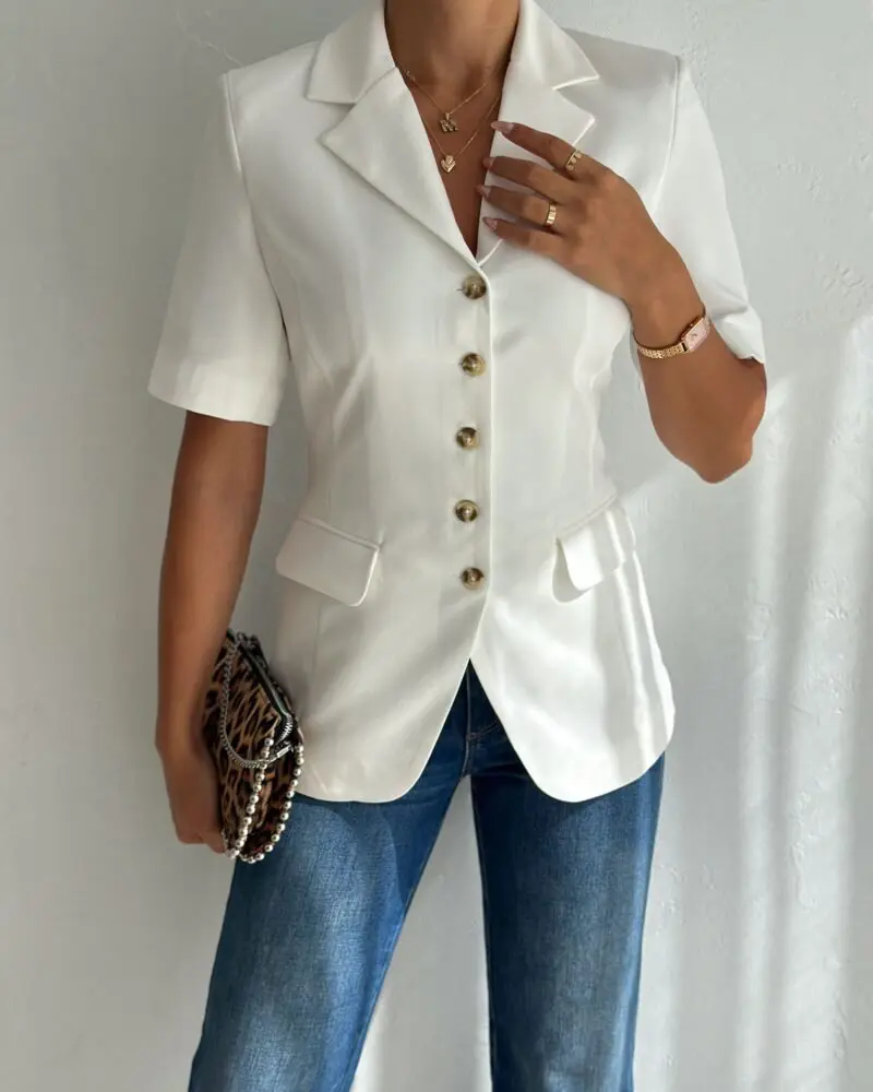 Power Play Edge Blazer - White