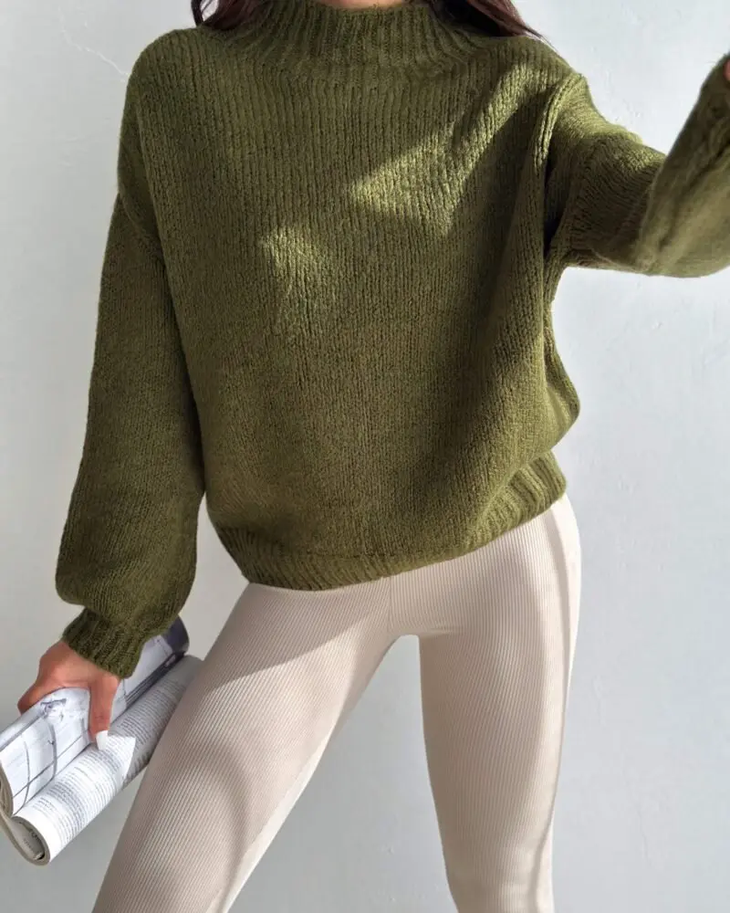 Everyday Essentials Sweater -Olive Green