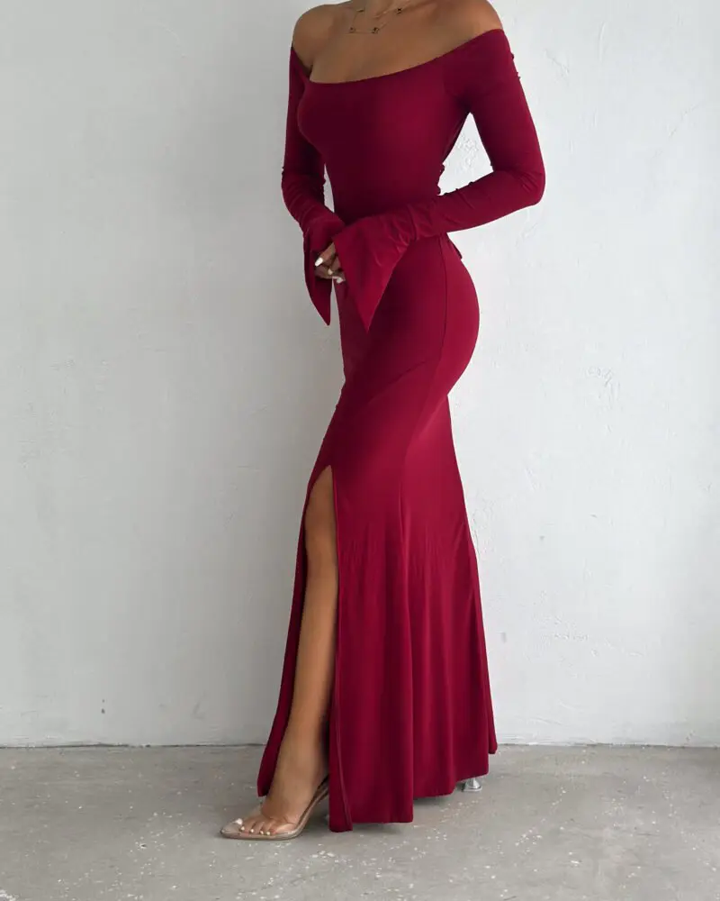 Shoulder off maxi dress