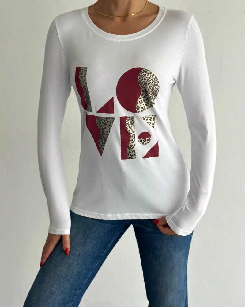 Love Leopard Print T-Shirt