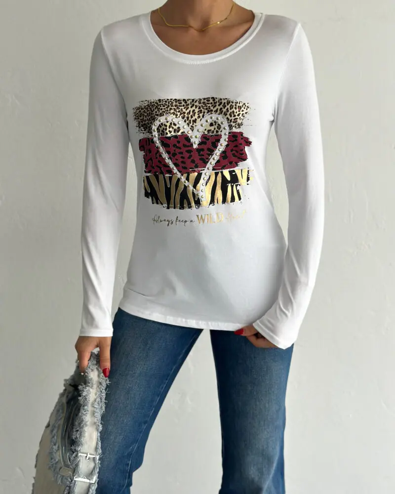 Wild Heart Print T-Shirt