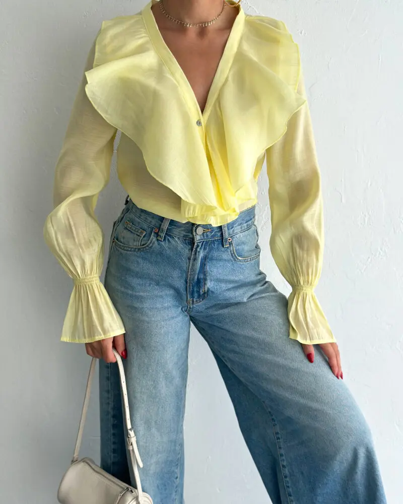 The Ruffle Muse Shirt - Yellow