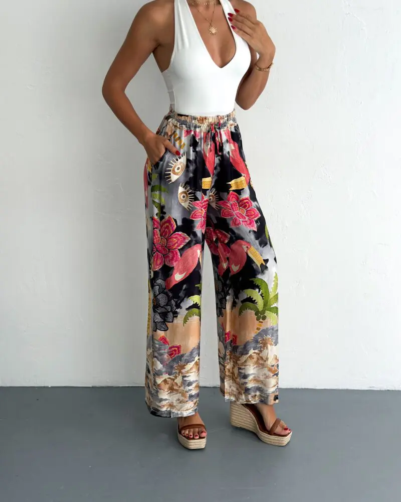 Tropical Bloom Wide Pants