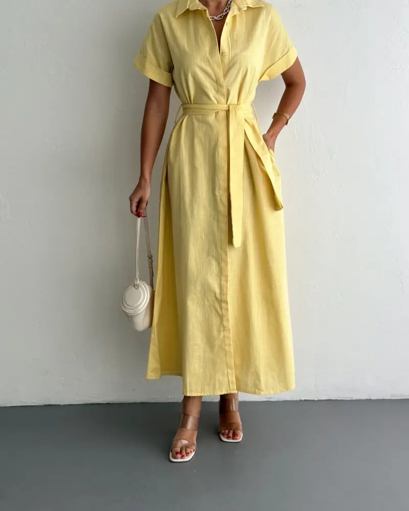 The Amal Dress - Blush Lemon Yellow