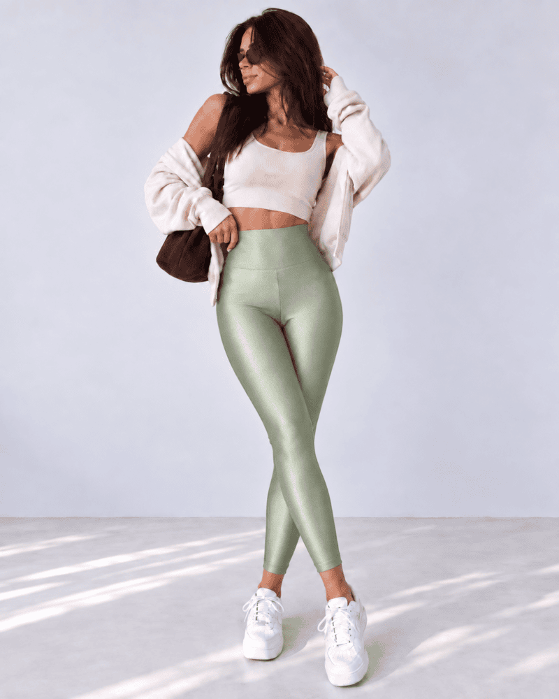 LYCRA HIGH-WAISTED LEGGINGS LIME