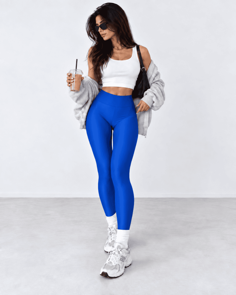 LYCRA HIGH-WAISTED LEGGINGS ROYAL