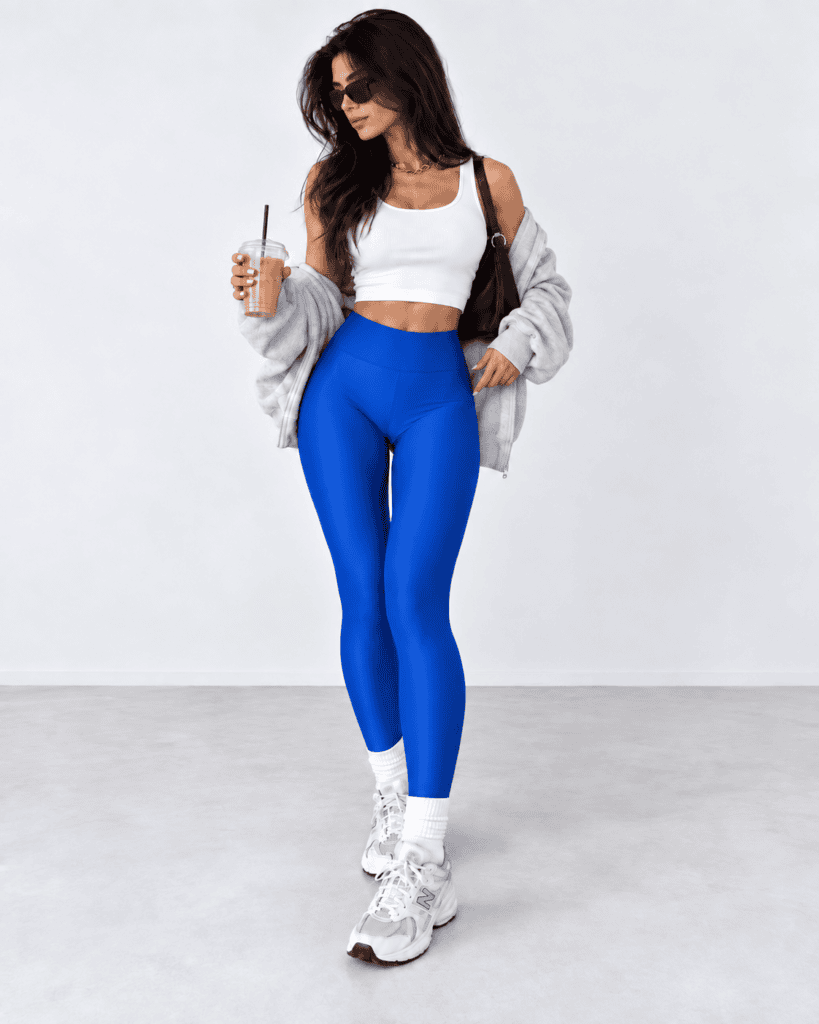 LYCRA HIGH-WAISTED LEGGINGS ROYAL