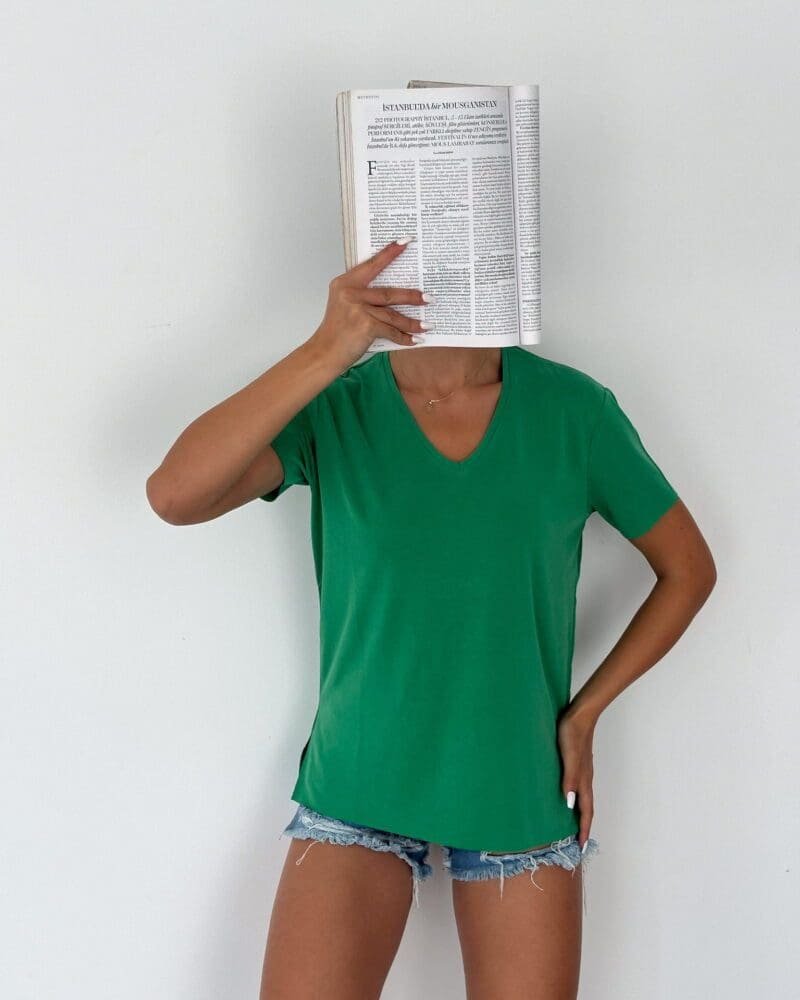 Pretty in Green V-Neck Tee