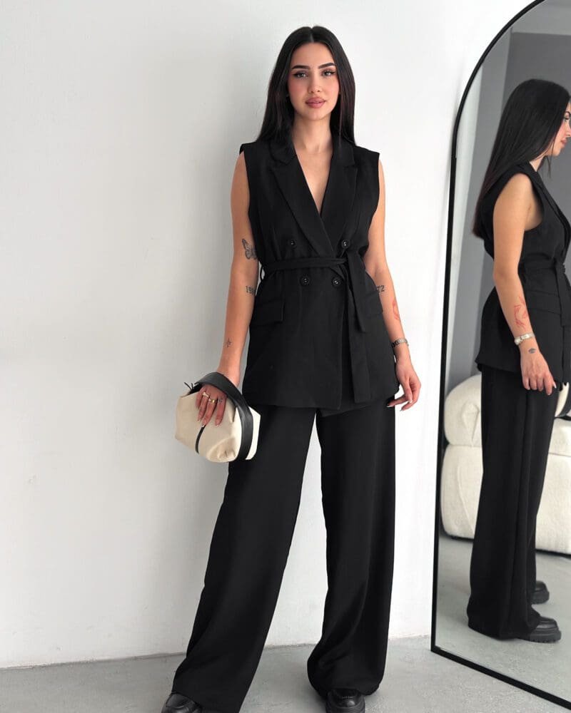Black Mirage Waistcoat Set