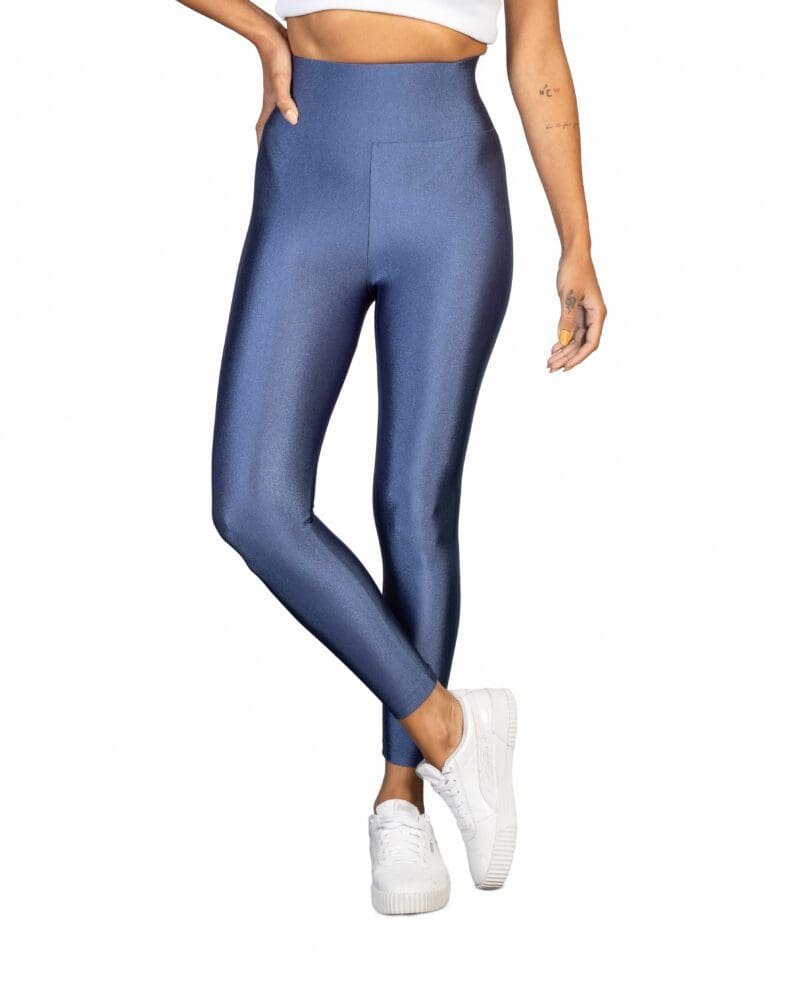 LYCRA HIGH-WAISTED LEGGINGS DENIM BLUE