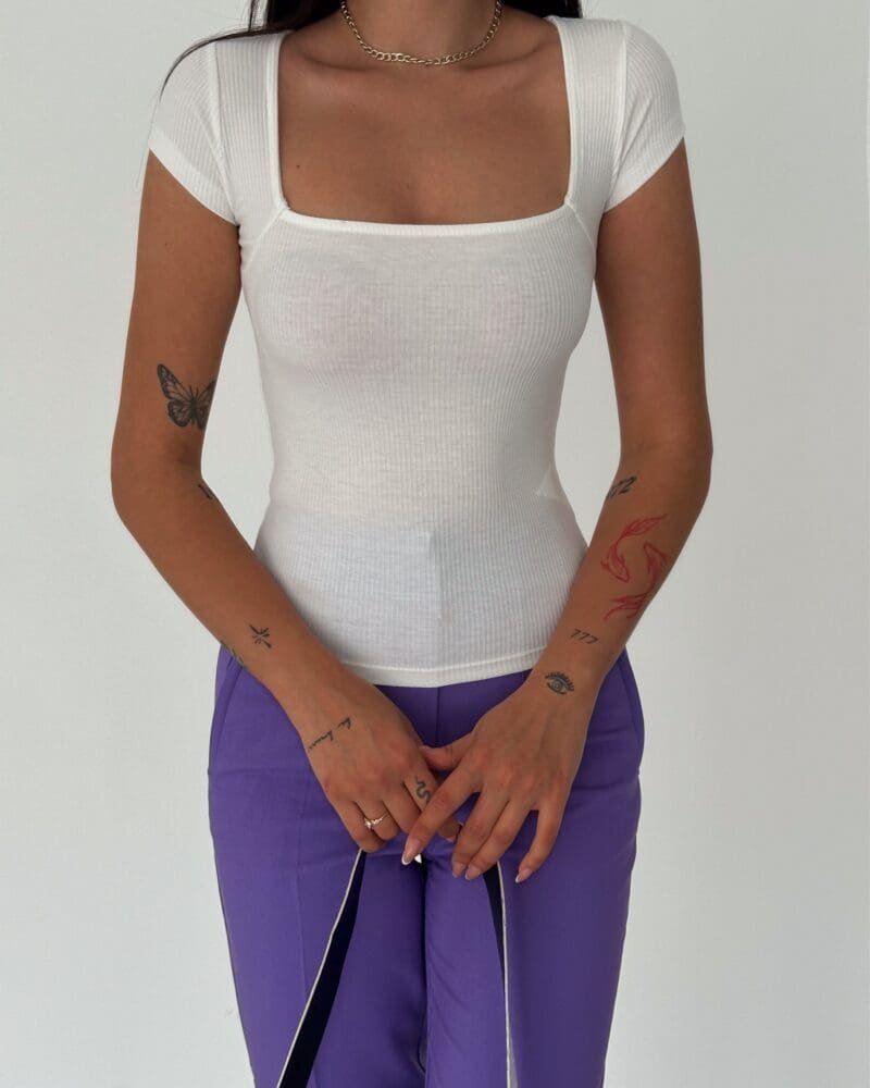 White Fitted Top