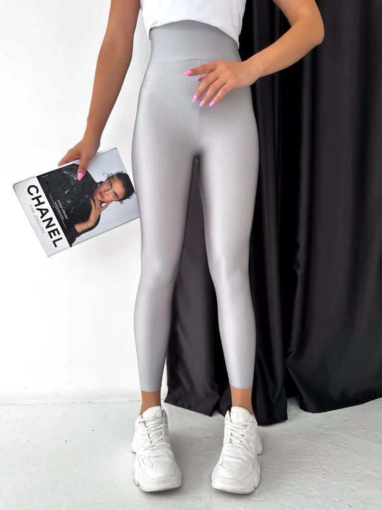 LYCRA HIGH-WAISTED LEGGINGS CHROME
