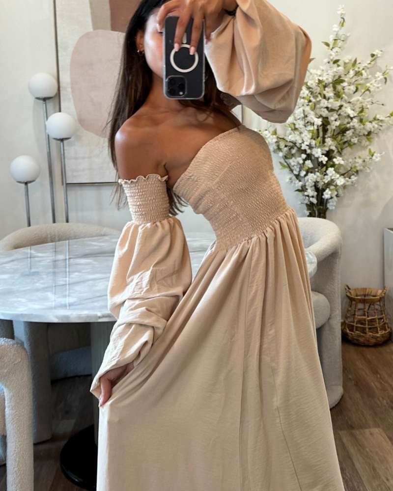UNBOX Chic Sleeveless Beige dress