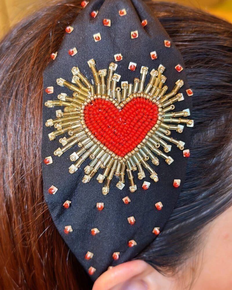 Beaded Red Heart Headpiece