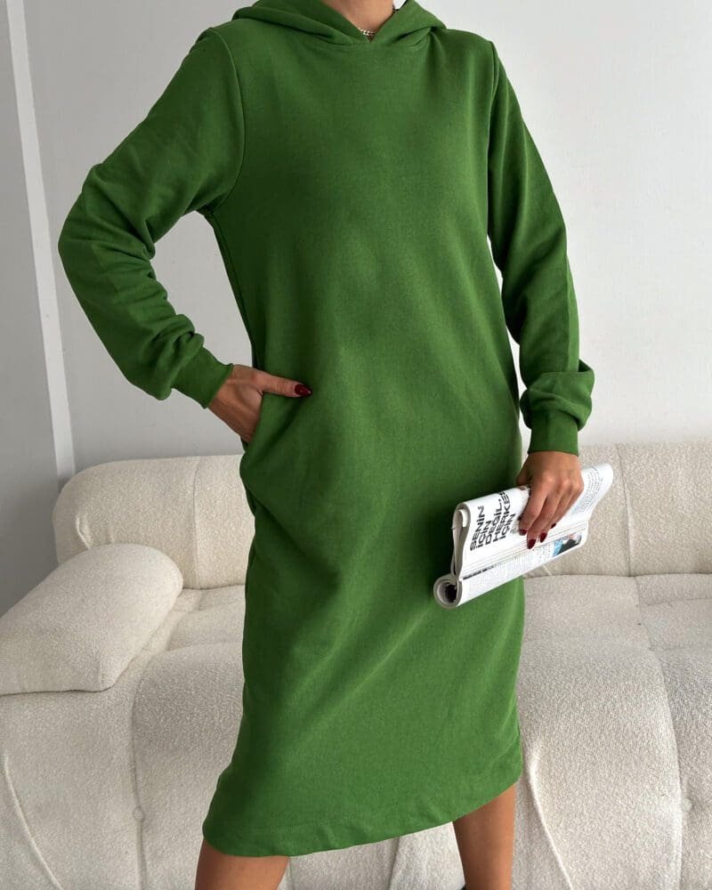 Green Urban Hooded Dress