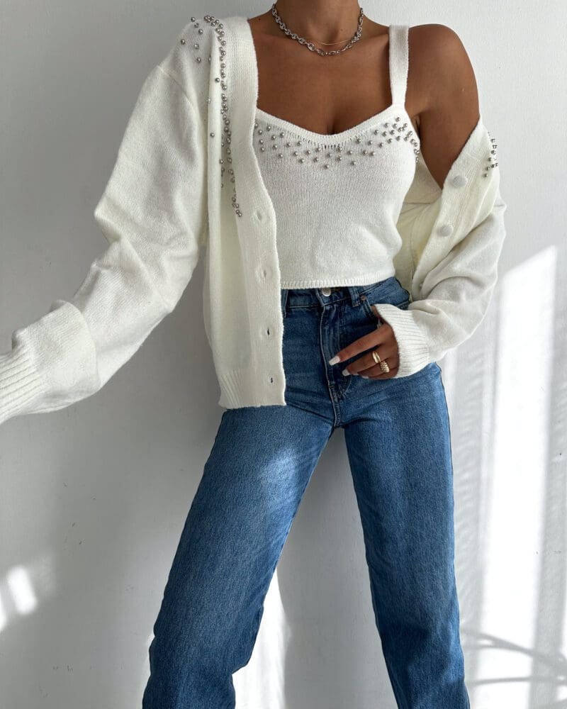 Snowy Chic 2-Piece Cardigan Set