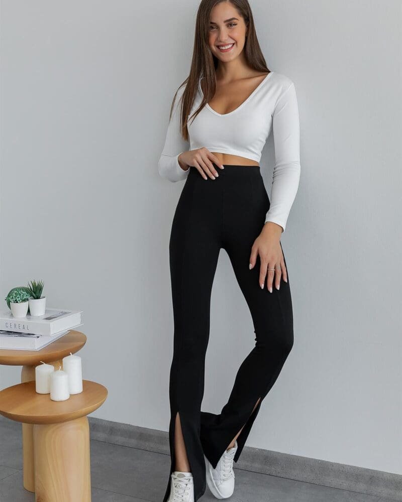 Black Panther Slit Wide Leg Leggings