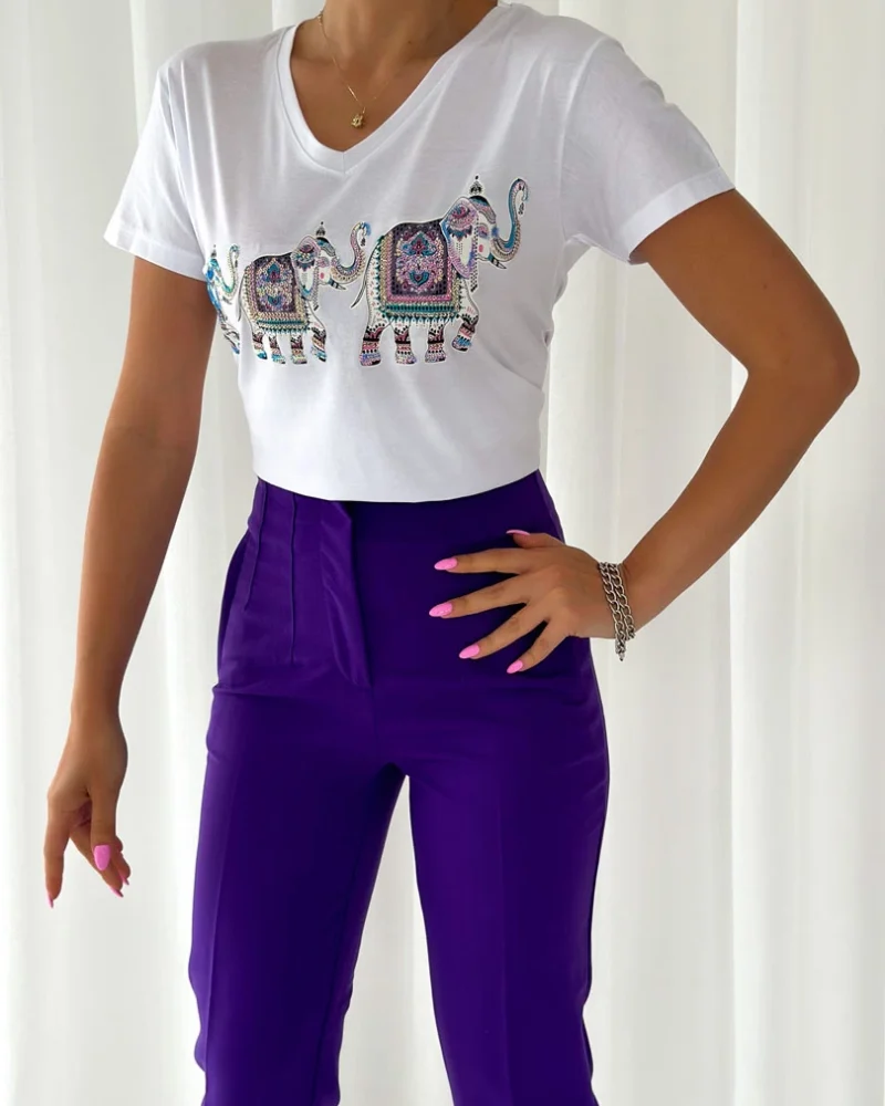 3 Elephants printed t-shirt white