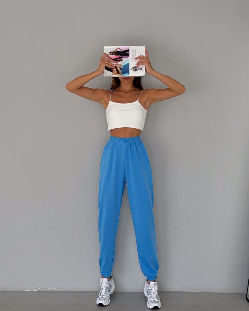 All-Day Cotton Comfort Joggers- Blue