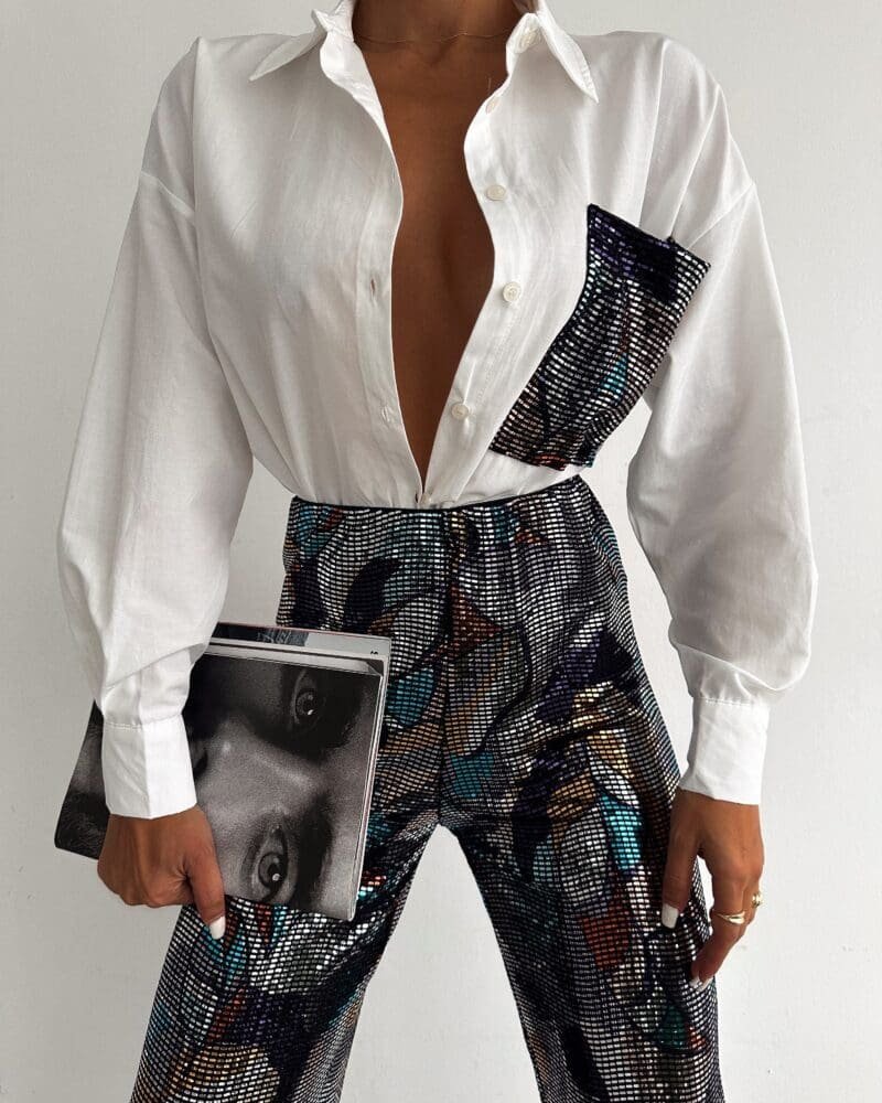 SparkleStrand Silver Elegance Shirt