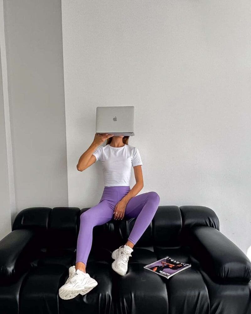 PureComfort Cotton Leggings - Purple