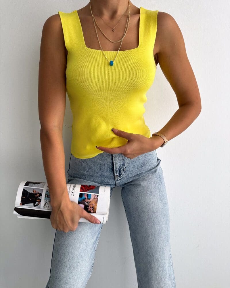 Soft Cotton Yellow Croptop Long