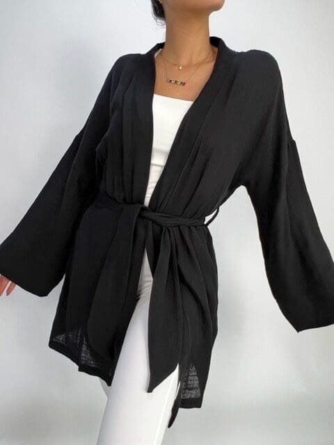 UNBOX Linen Black Cardigan