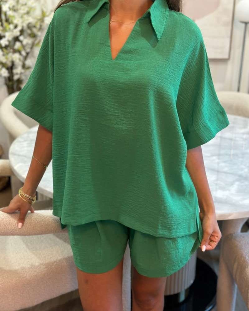 Oversized Linen Suit - Grass Green