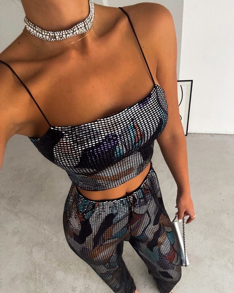 SparkleStrand Silver Elegance Top