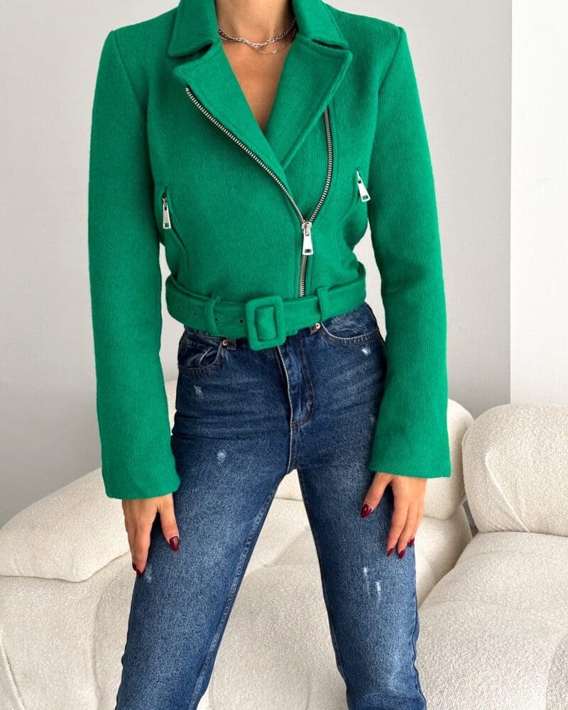 Belted Blossom Biker - Green