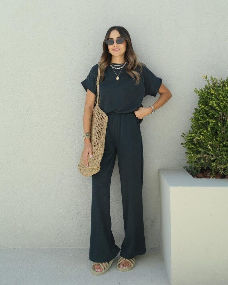 Sleek Smoke Trousers and Top Combo