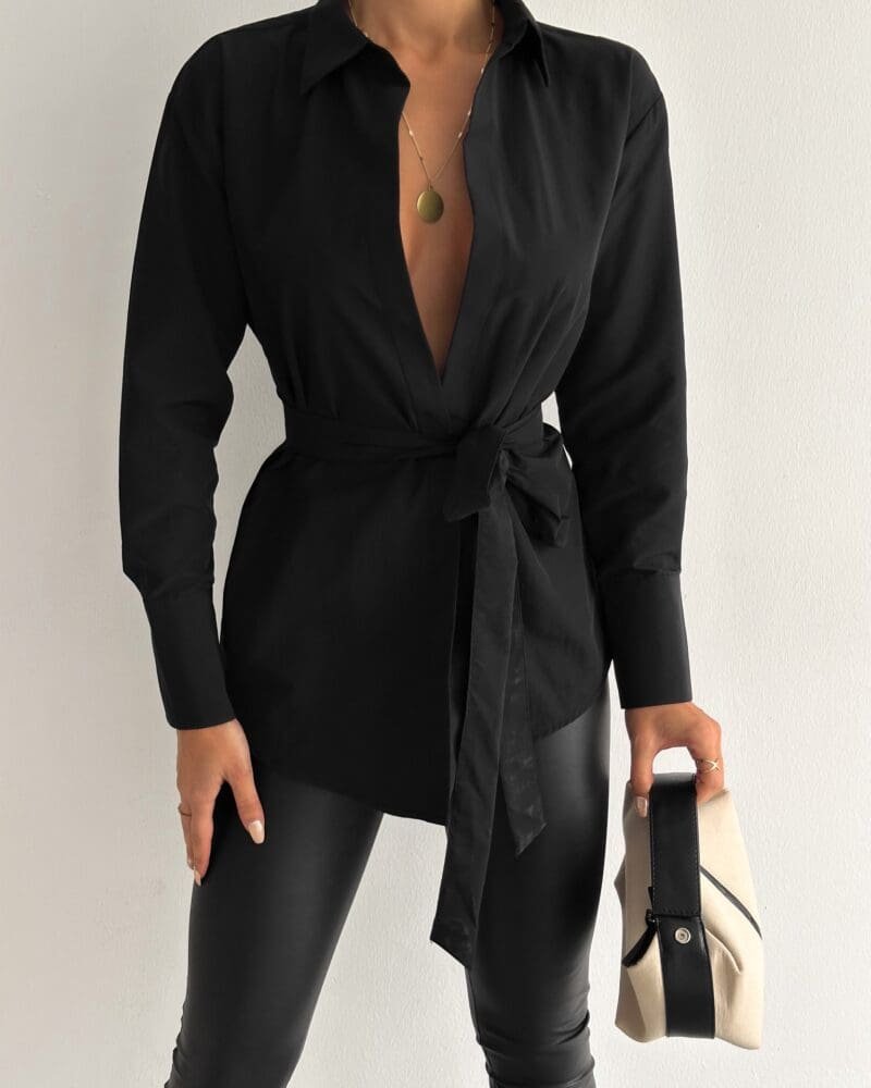 Black Knot Detail Shirt