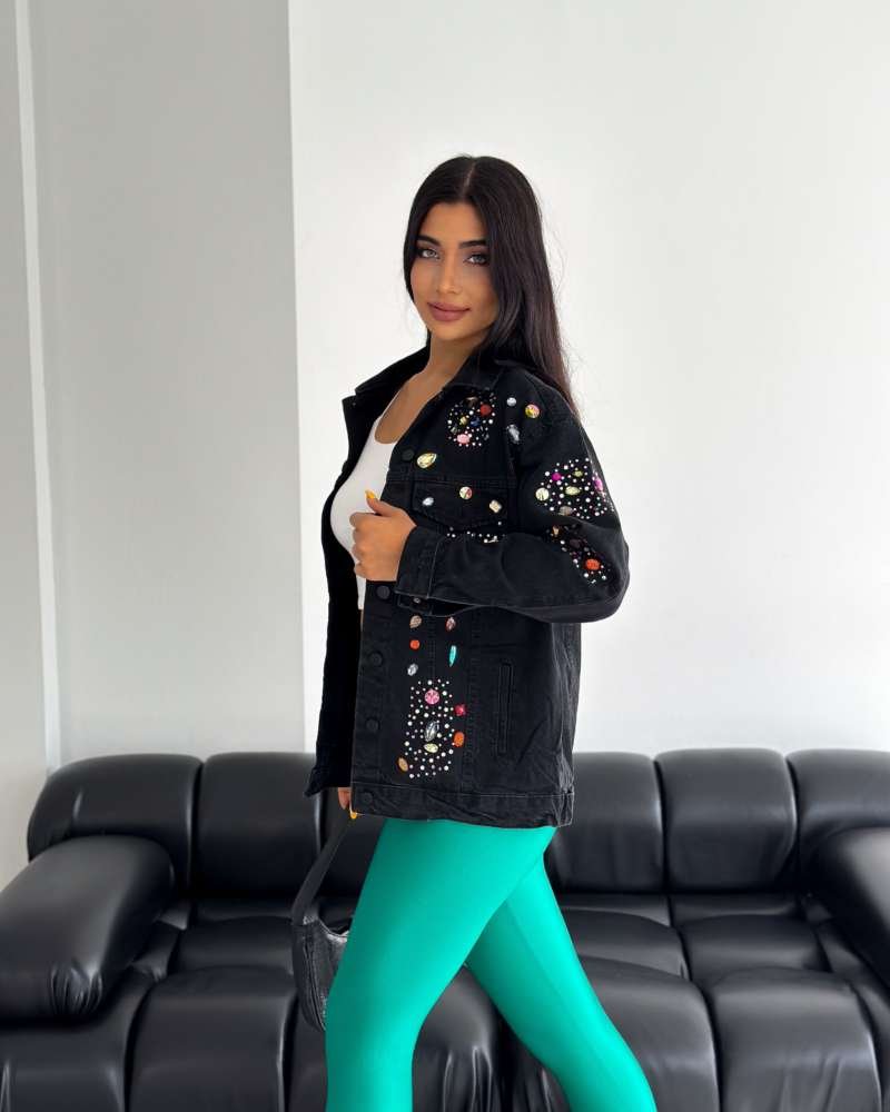 Oversized Jewels  Denim Jacket