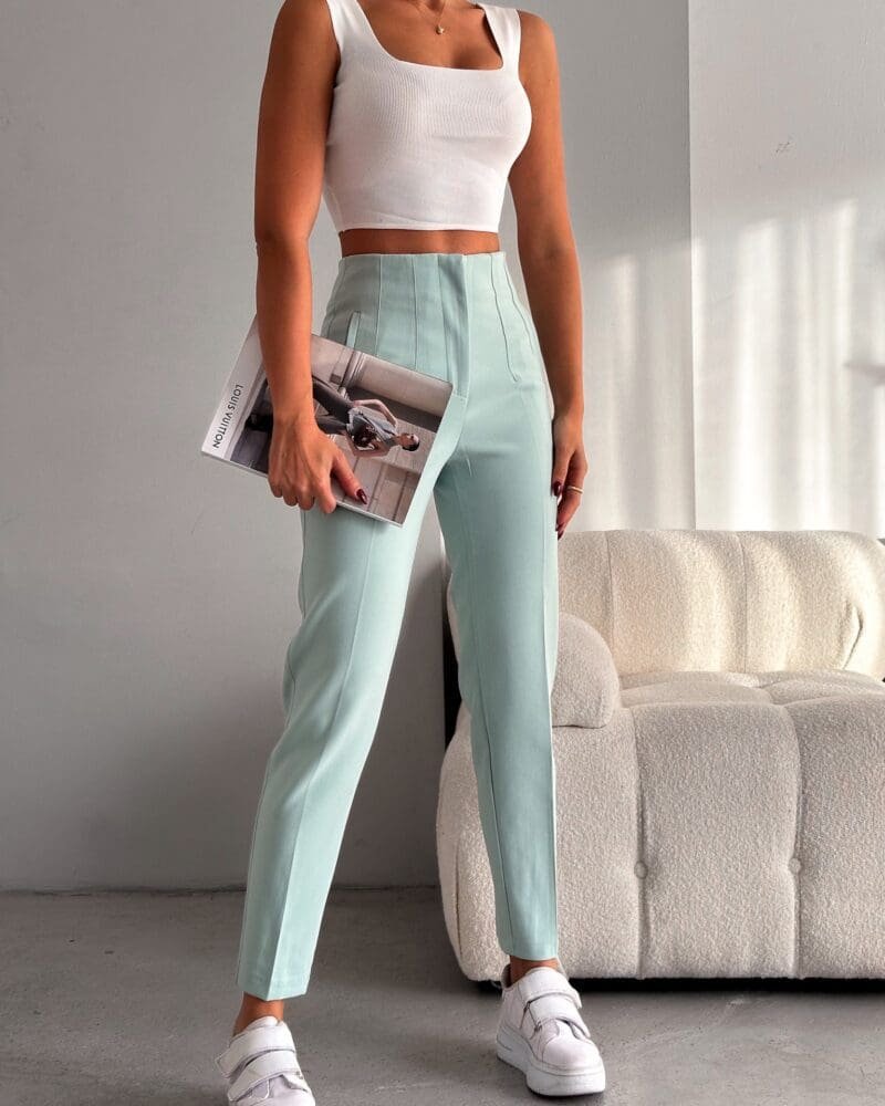 MINT HIGH WAIST PLEATED PANTS