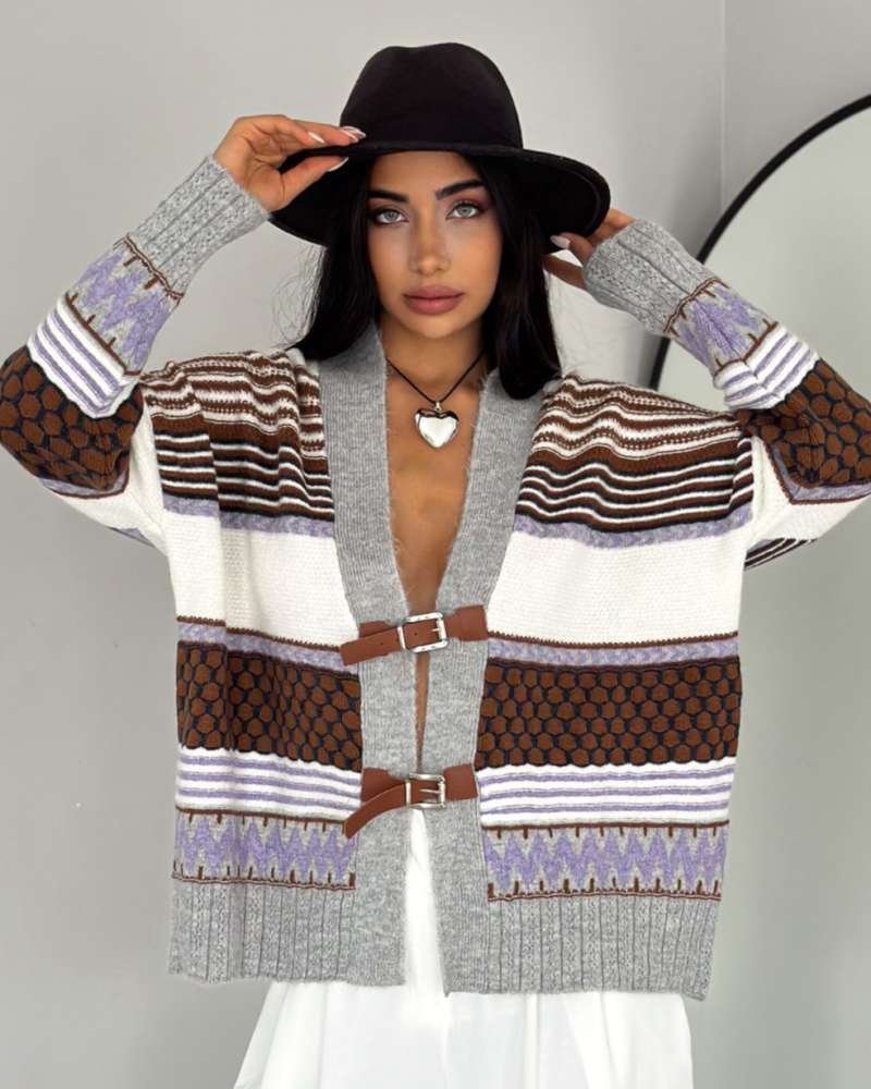CozyWrap Belted Cardigan-Brown