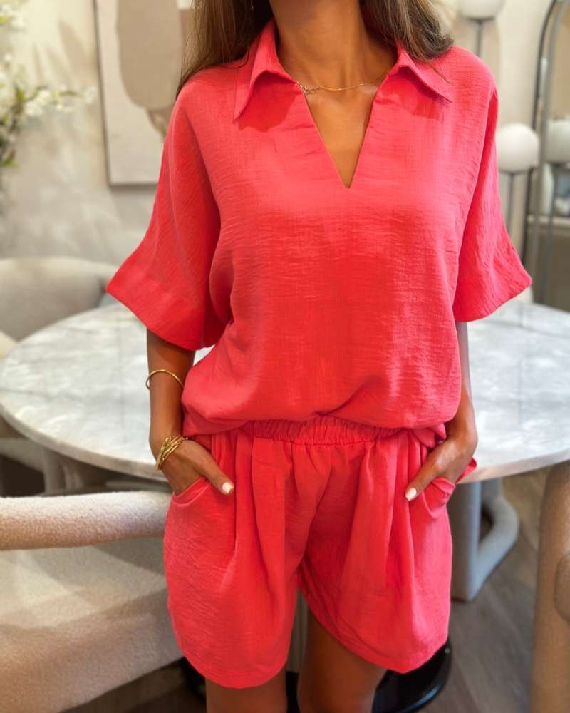 Oversized Linen Suit - Blush