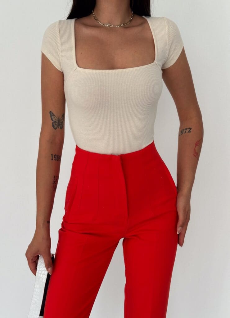 Beige Loose Fit Top