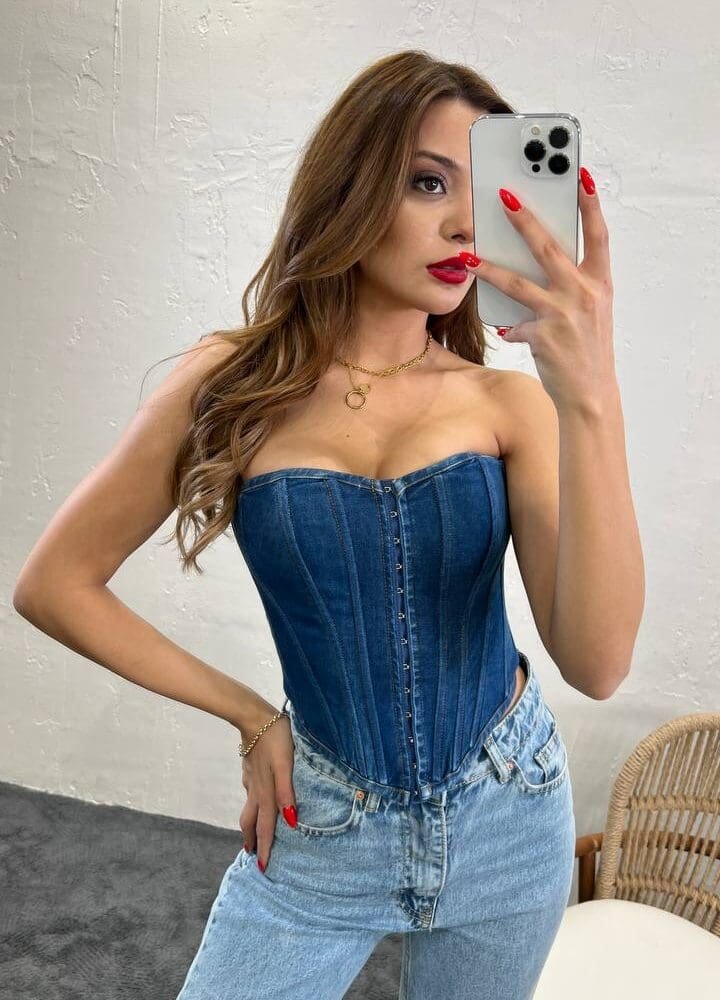 Denim crop top