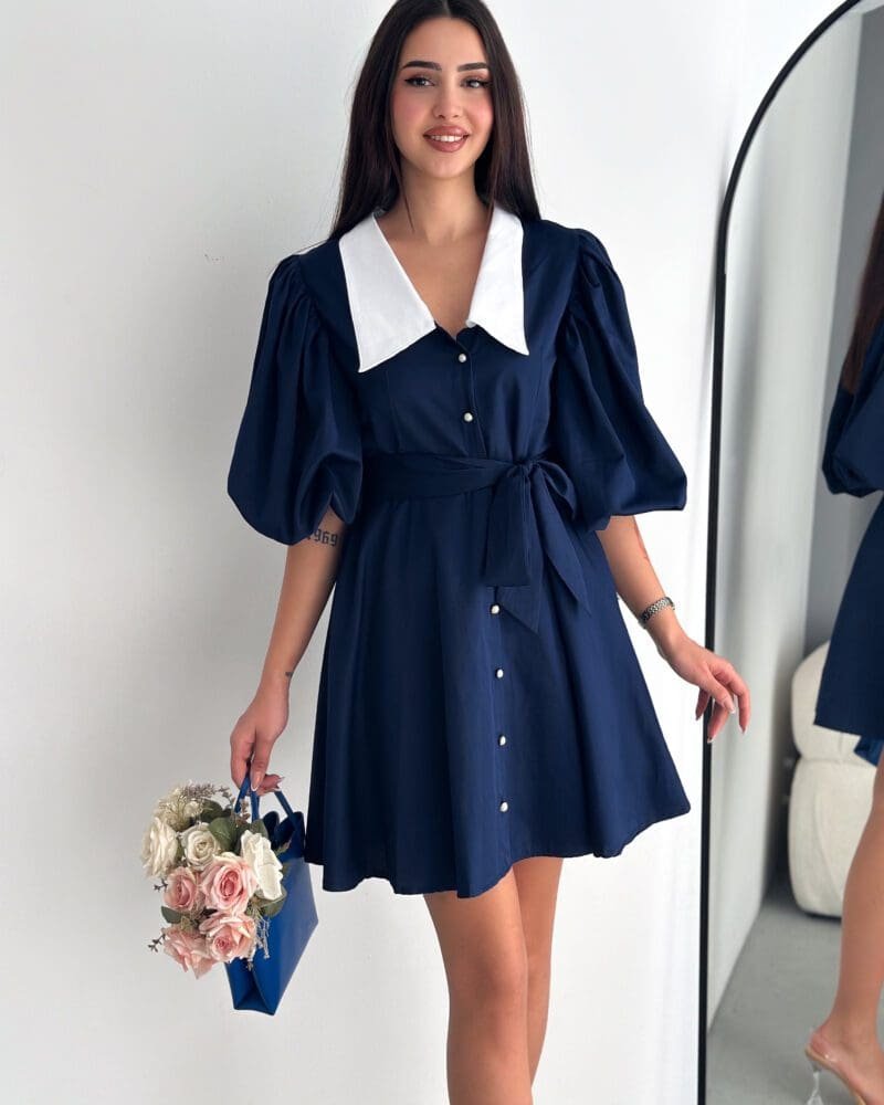 Classic contrast charm dress